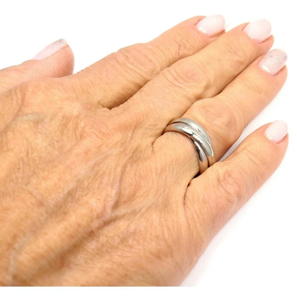 Authentic! Cartier 18k White Gold Trinity Band Ring Size 53 Us 6 1/4​ - Picture 9 of 9